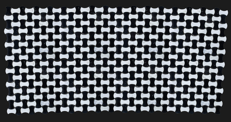3005 - Black and White Wicker Weave